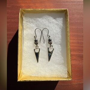 Elegant Silver and Black Dangle Earrings